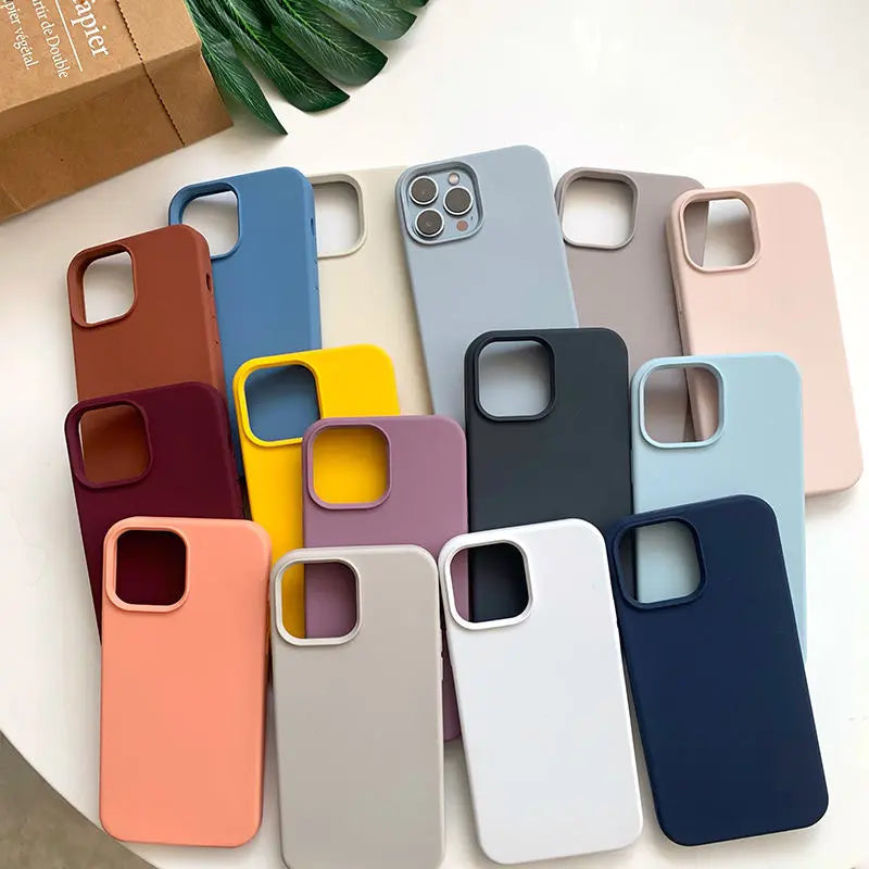 FolksMobileTrend-iPhone 16 mobile Phone Case liquid silicone all-inclusive large hole protective Case for iPhone 15 14 13 Phone Case