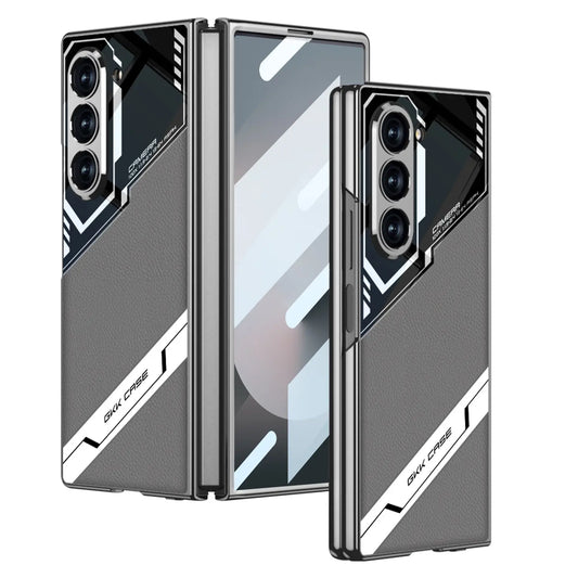 Galaxy Z Fold 6 & 5Shockproof Electroplated Soft TPU PU Leather Phone Case for Samsung