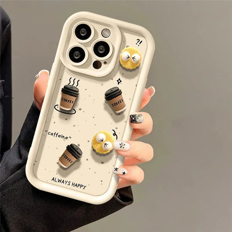 Lovely Cute Cartoon Soft TPU Silicone Phone Case iPhone