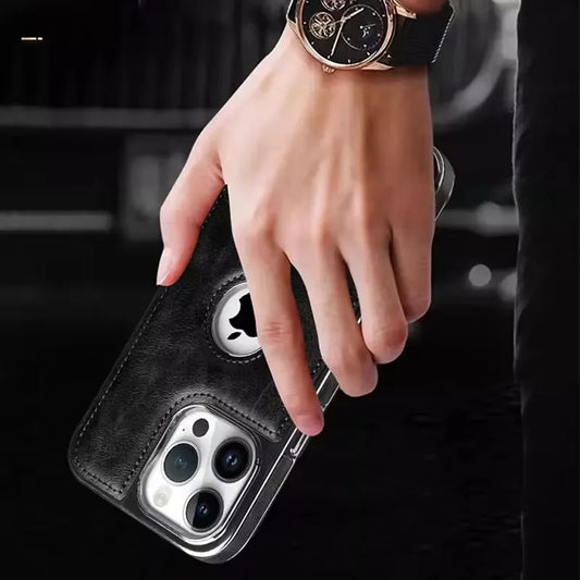 Leather Shockproof Cell Phone Cases With Logo Hole Designer Case for iPhone