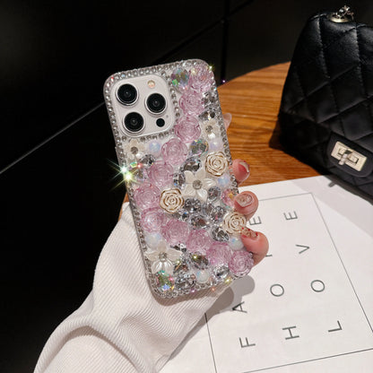 Rhinestone Phone case with Diamond Flower for iPhone