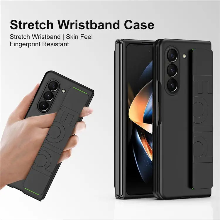 Galaxy Z Fold6 Silk Hard Shell Strap Holder Case