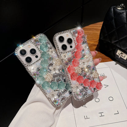 Rhinestone Phone case with Diamond Flower for iPhone