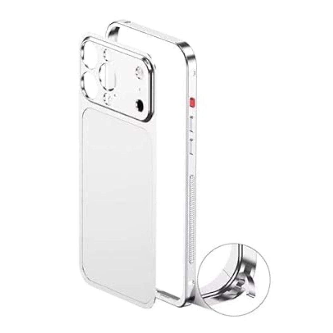 iPhone 13/14/15/16 to 17 Pro Style Converter Case with Metal Bumper Frame, MagSafe Compatible (4 in 1 USB Cable Free)