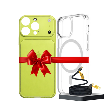 IPhone 17 Pro Max Converter Magnetic Cover with Camera Protection & Shockproof Edges (1 Magsafe Case  + 4 in 1 USB Cable Free)