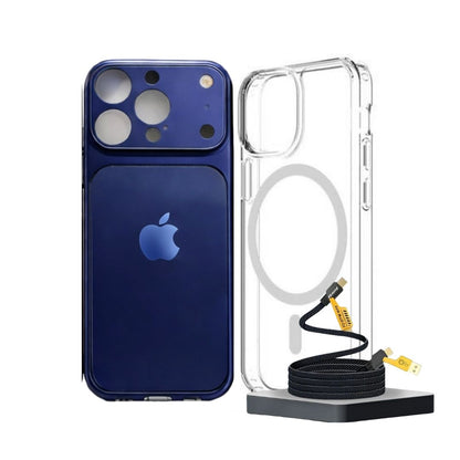 IPhone 17 Pro Max Converter Magnetic Cover with Camera Protection & Shockproof Edges (1 Magsafe Case  + 4 in 1 USB Cable Free)