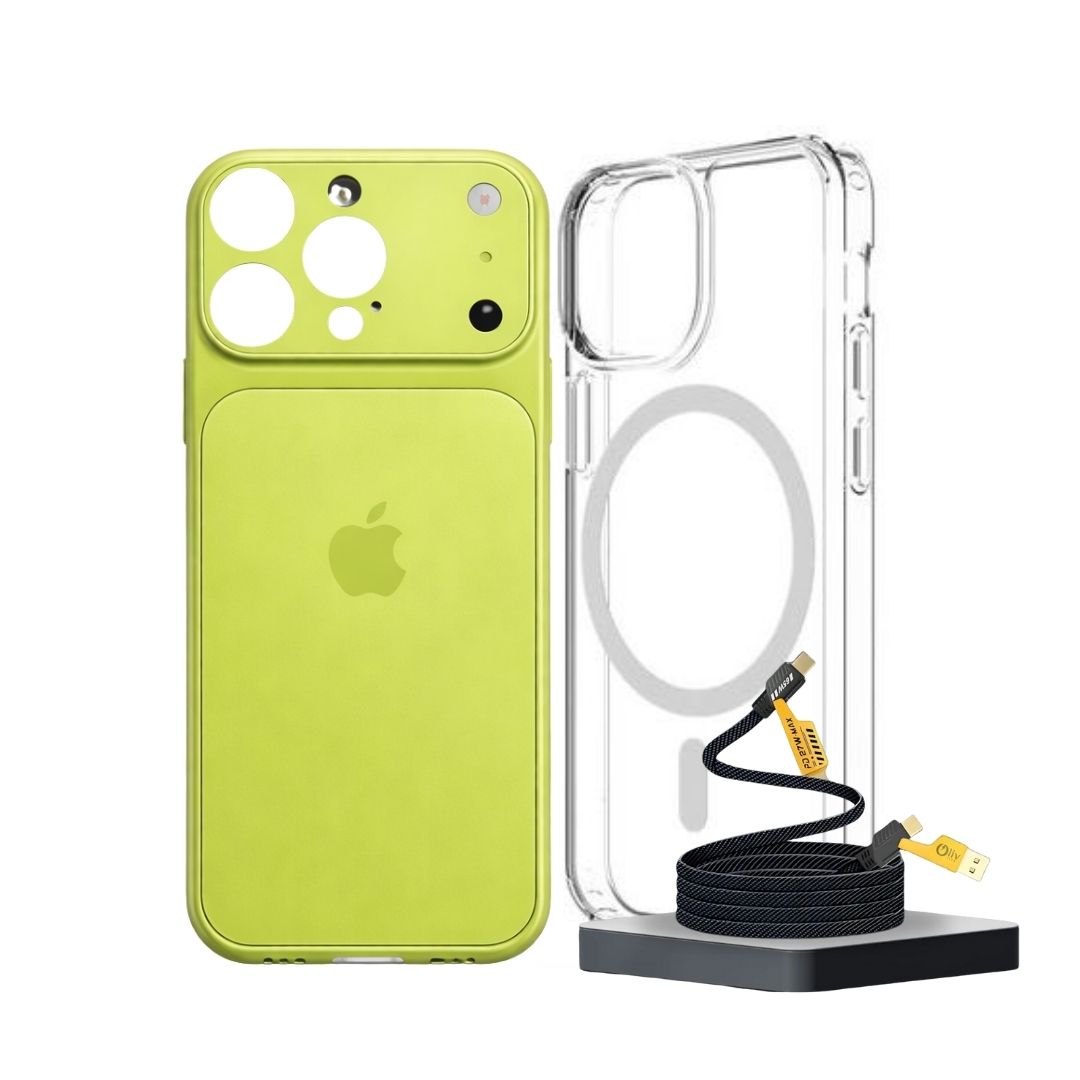 IPhone 17 Pro Max Converter Magnetic Cover with Camera Protection & Shockproof Edges (1 Magsafe Case  + 4 in 1 USB Cable Free)