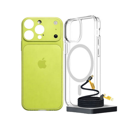 IPhone 17 Pro Max Converter Magnetic Cover with Camera Protection & Shockproof Edges (1 Magsafe Case  + 4 in 1 USB Cable Free)