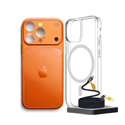 IPhone 17 Pro Max Converter Magnetic Cover with Camera Protection & Shockproof Edges (1 Magsafe Case  + 4 in 1 USB Cable Free)
