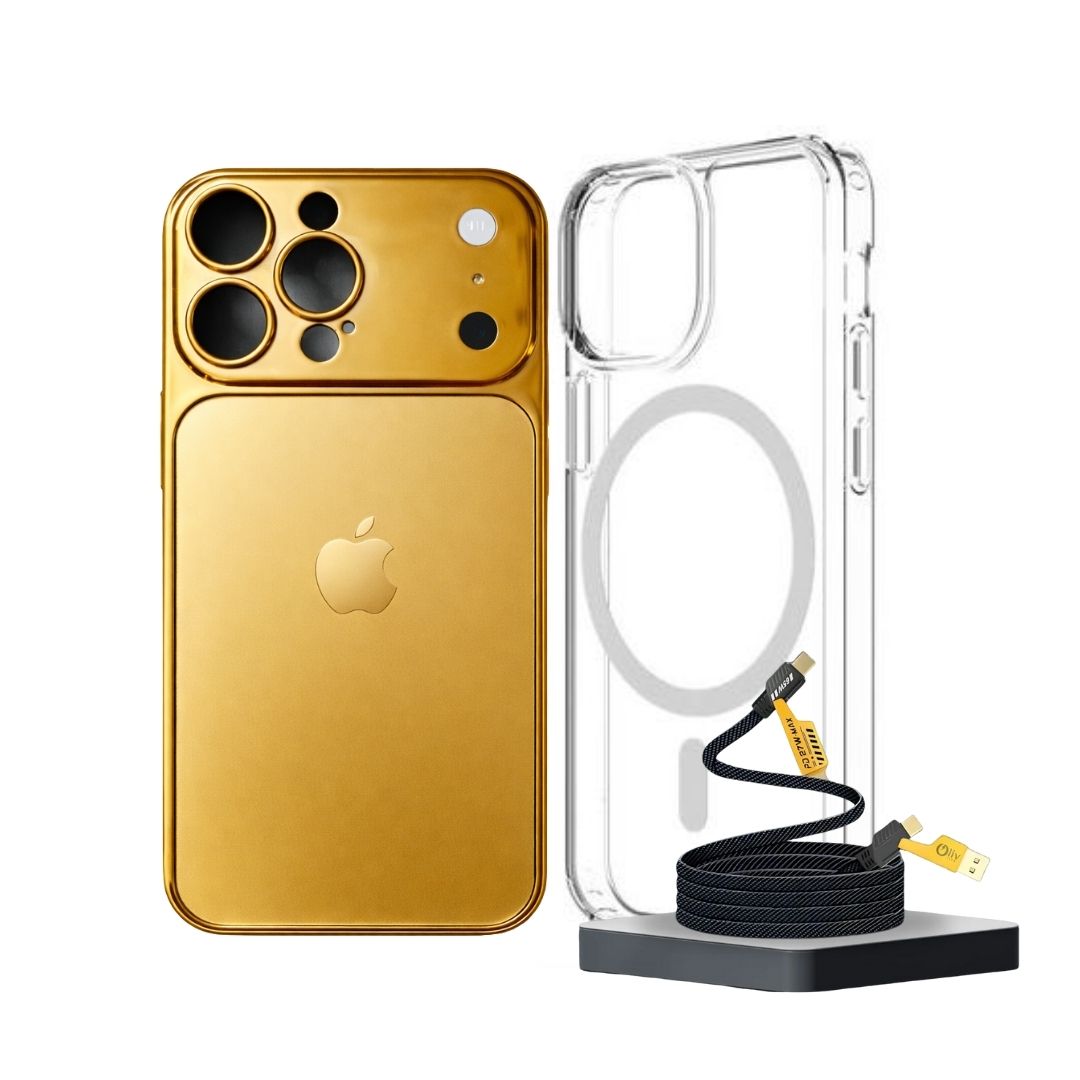 IPhone 17 Pro Max Converter Magnetic Cover with Camera Protection & Shockproof Edges (1 Magsafe Case  + 4 in 1 USB Cable Free)