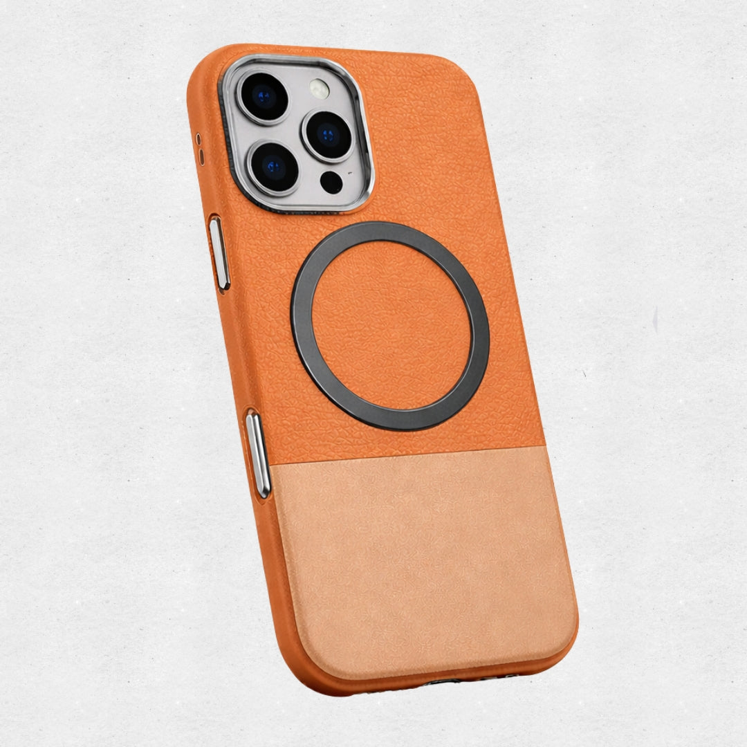 Magnetic Compatible Leather Texture Shockproof Case for IPhone