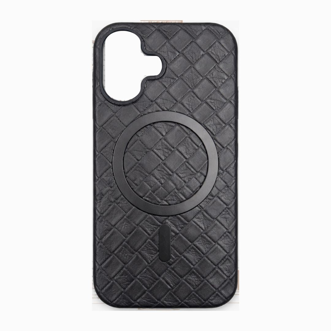 Snake Skin Texture MagSafe Compatible Leather Case for iPhone