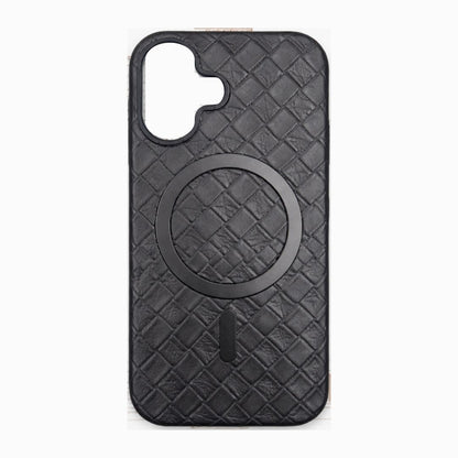 Snake Skin Texture MagSafe Compatible Leather Case for iPhone