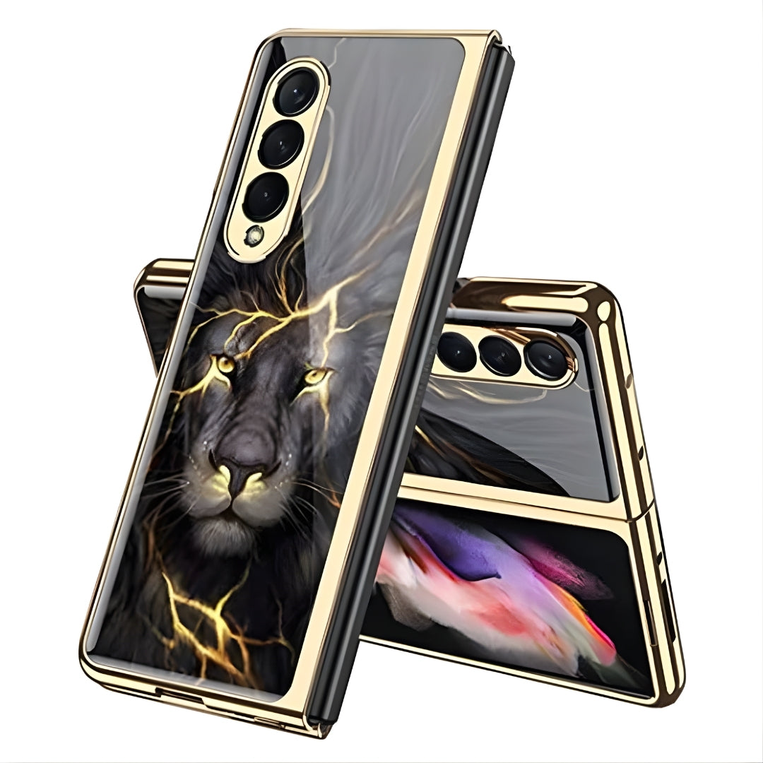 Lion Pattern Glass Cover for Samsung Galazy Z Fold Series
