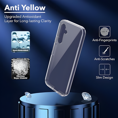 Anti-Yellow Crystal Clear Case for Samsung | Slim Transparent Back Cove