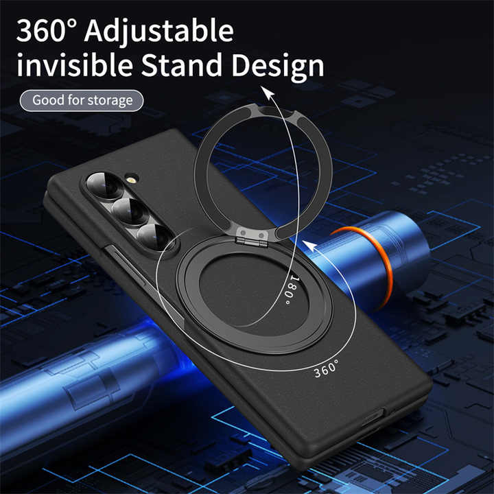 Magnetic Slim 360 Rotating Bracket Case for Samsung Galaxy Z Fold 6 & 5 With Screen Protector Wireless Charging Cover