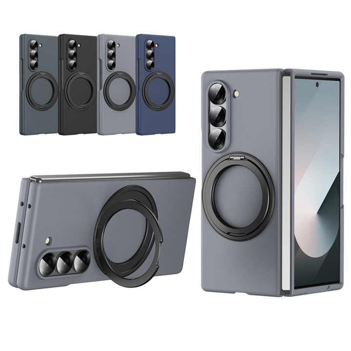 Magnetic Slim 360 Rotating Bracket Case for Samsung Galaxy Z Fold 6 & 5 With Screen Protector Wireless Charging Cover