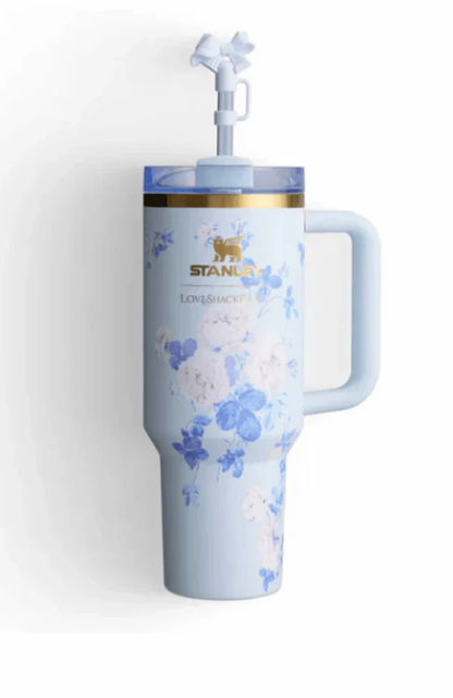 Floral Tumblers With Bow Straw Lid - The Quencher 40 OZ