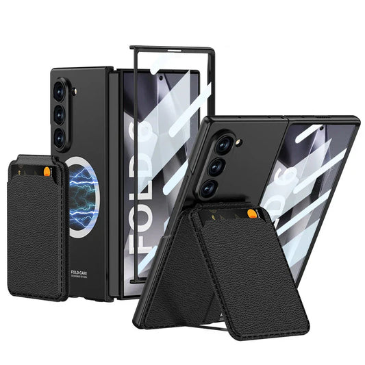 Galaxy Z Fold Leather Case With Magnetic Holder
