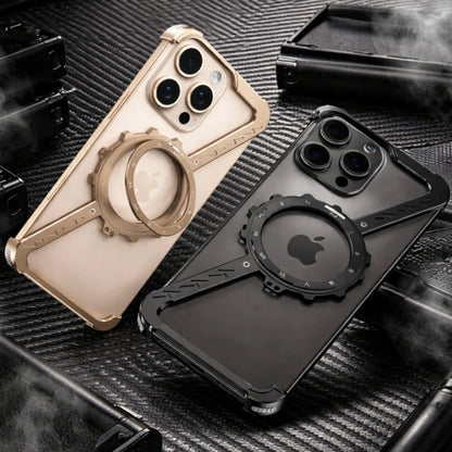 Z-Shaped Frameless Metal Phone Case with 360° Rotating MagSafe Holder for IPhone